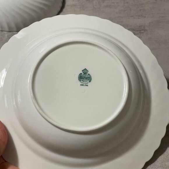 Minton Early 20th C. White Porcelain Domed Covered Cheese Butter Dish Gold Knob - Picture 6 of 7